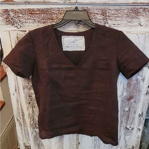 Not Perfect Linen Espresso top